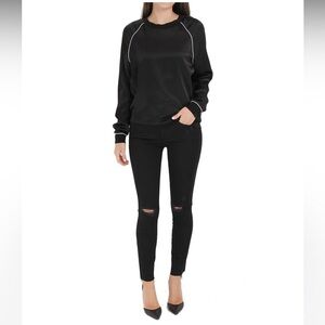 Mother jeans women’s the looker ankle fray black  size 25